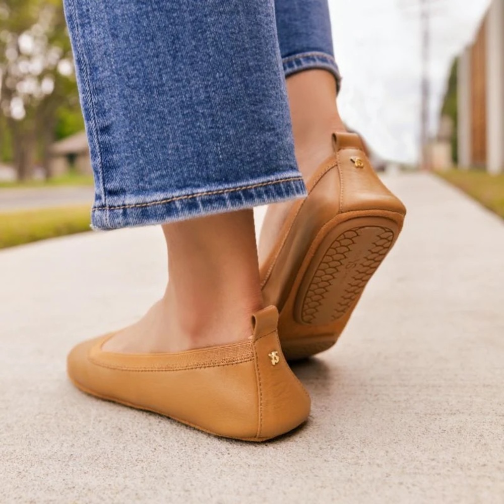 Yosi Samra Samara Foldable Ballet Flat in Whiskey
